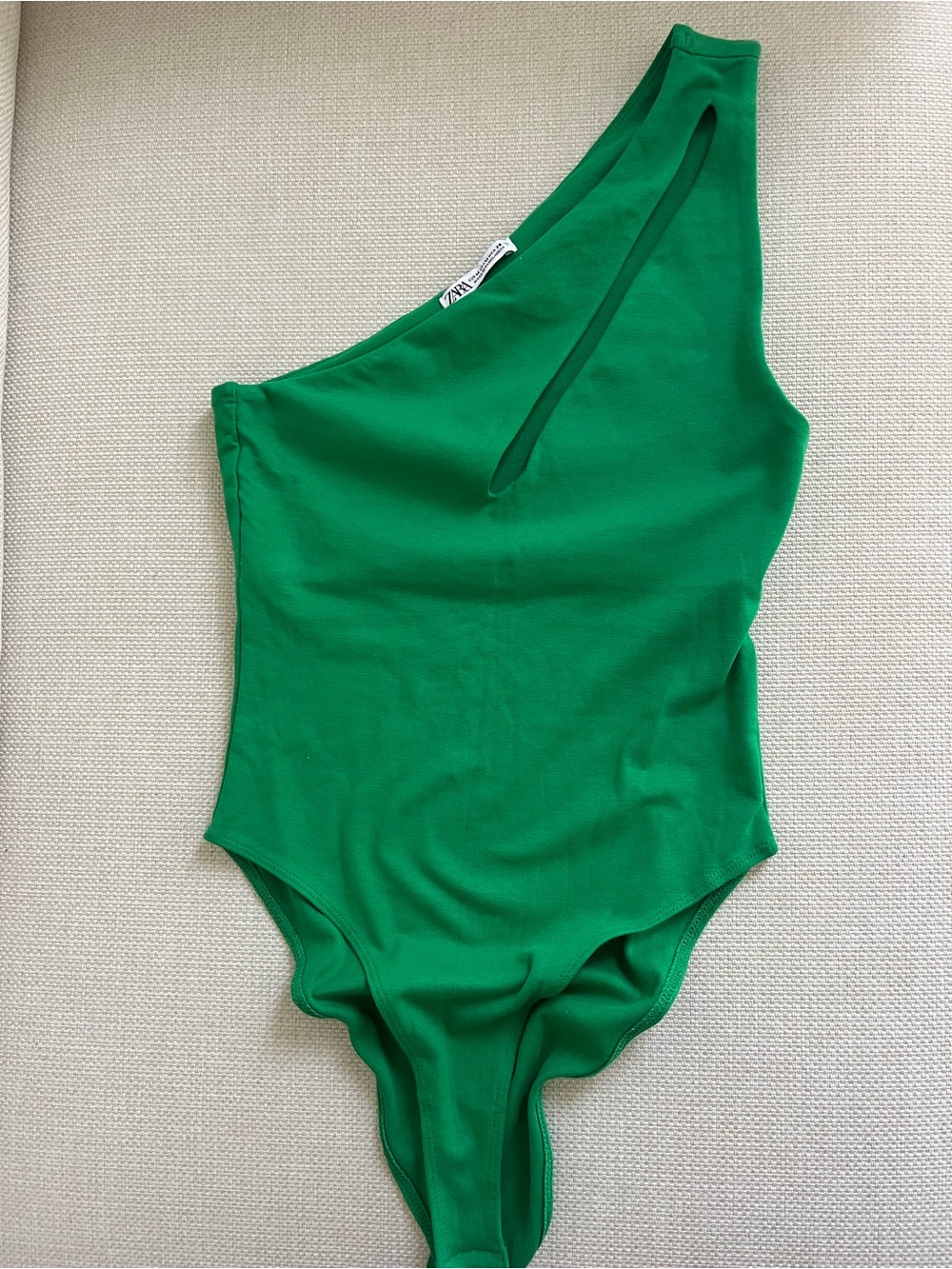 Zara Green One-Shoulder Bodysuit